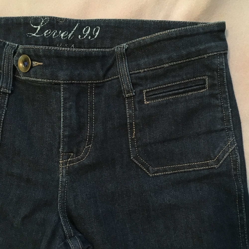 Level 99 Dark Wash Wide Leg Jeans - Picture 2 of 5